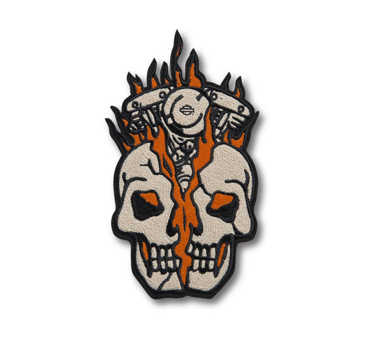 Skull Bust Iron-On Patch