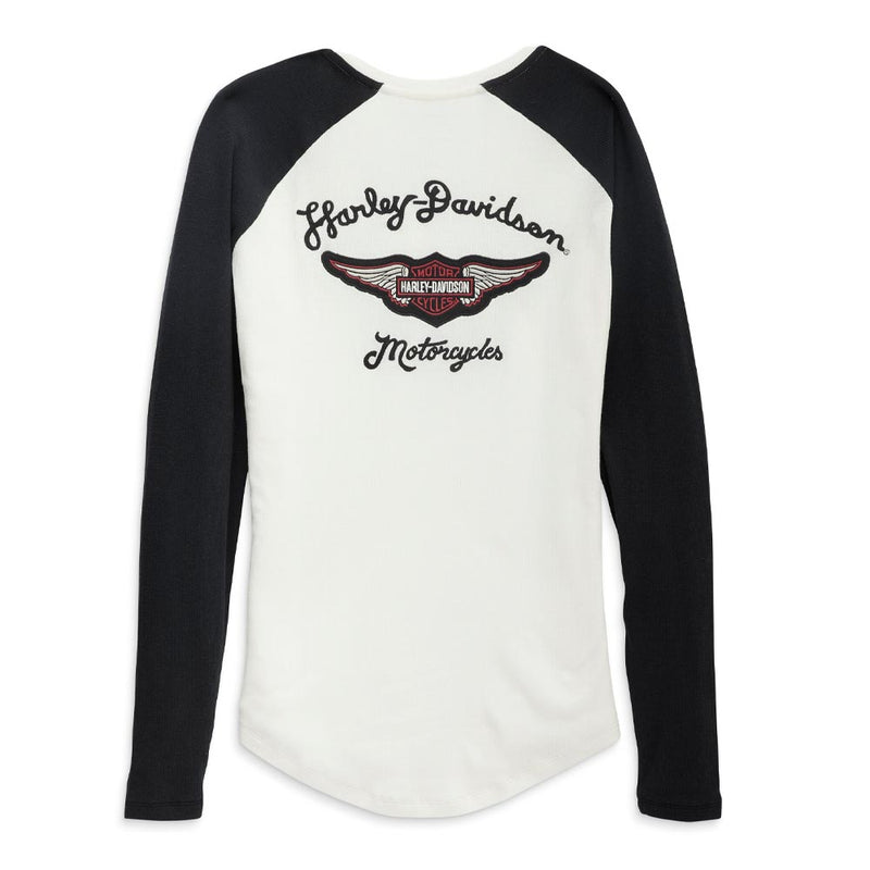 Load image into Gallery viewer, Women&#39;s Timeless Silver Wing Henley
