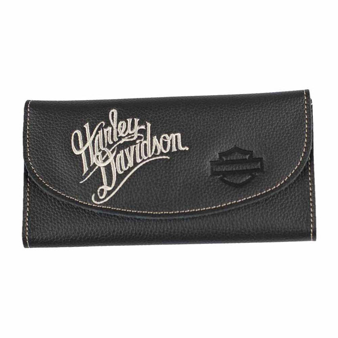 Women's Embroidered Script Tri-Fold Wallet