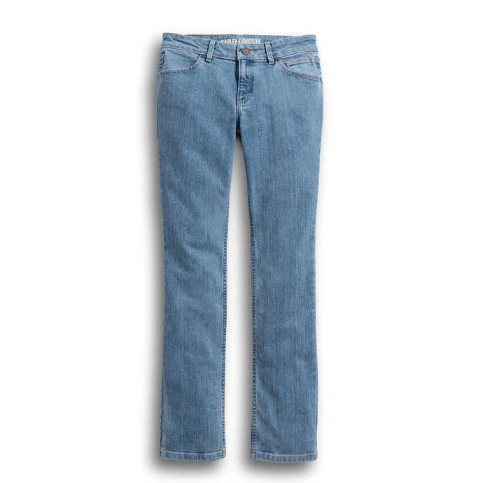 Women's Straight Leg Mid-Rise Jeans - Light Indigo