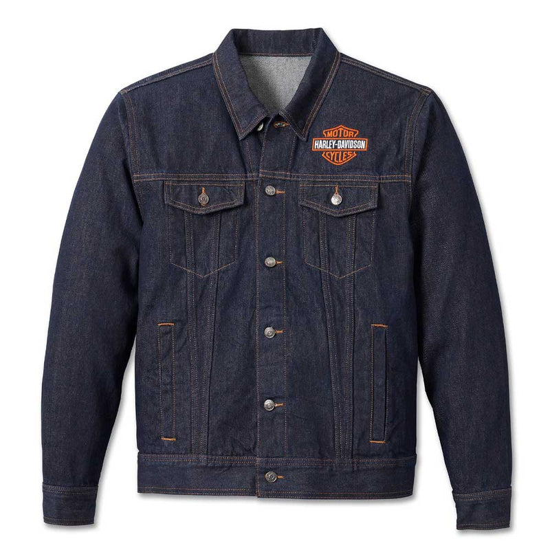 Load image into Gallery viewer, Men&#39;s Harley Davidson Denim Jacket - Dark Blue
