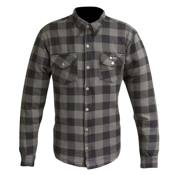 Men's Axe Checkered Long Sleeve Riding Shirt - Grey