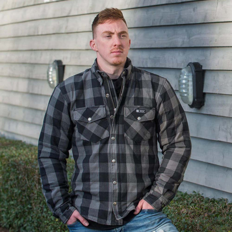 Load image into Gallery viewer, Men&#39;s Axe Checkered Long Sleeve Riding Shirt - Grey
