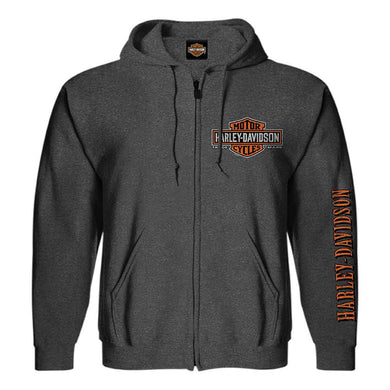 Men's Mini Long Logo H-D Zip Up Dealer Hoodie