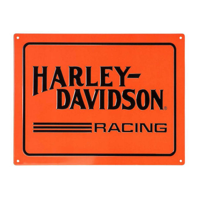 Embossed Racing H-D Logo Tin Sign