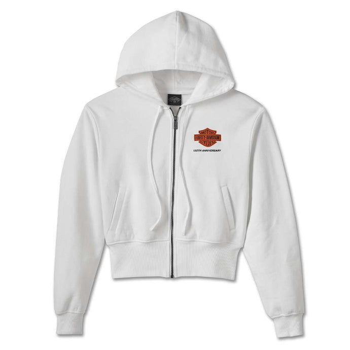 Women's 120th Anniversary Zip Front Hoodie - Bright White