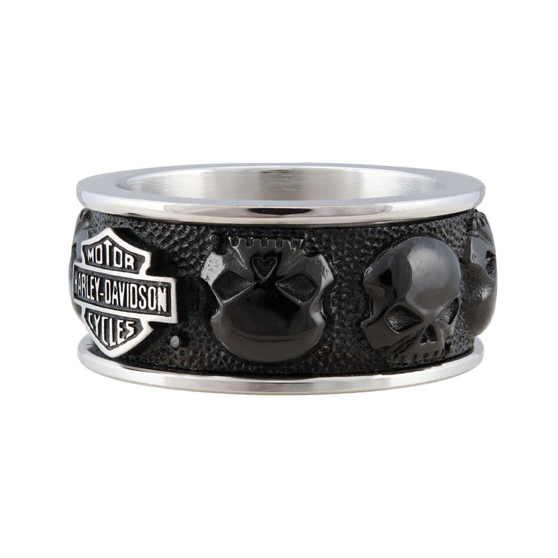 Load image into Gallery viewer, Men&#39;s Willie G Skull B&amp;S Band Ring
