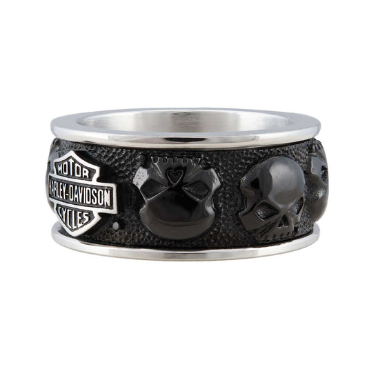 Men's Willie G Skull B&S Band Ring