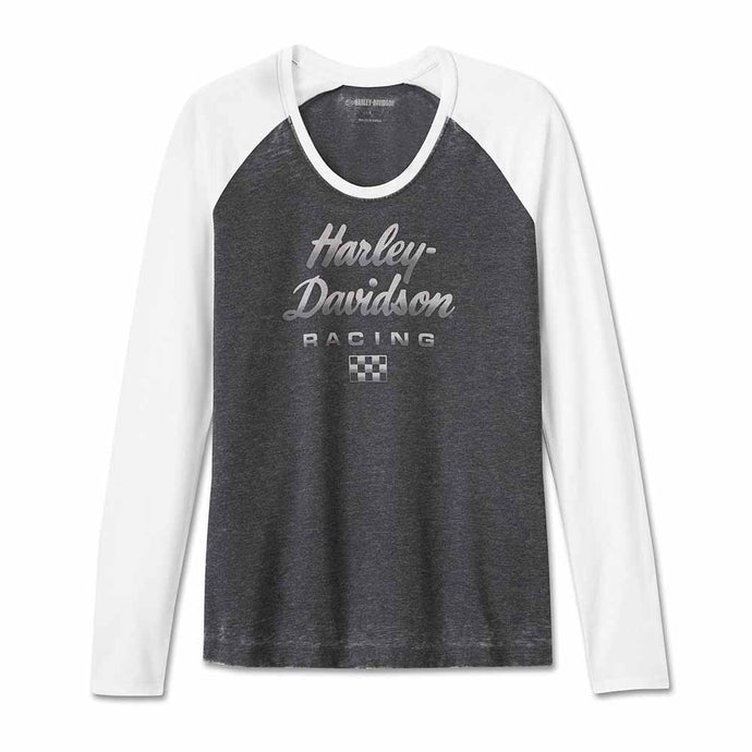 Women's Burnout Raglan Top - Black Beauty