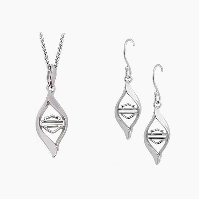 Women's Infinity Twist Necklace and Earrings Gift Set