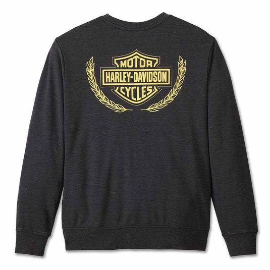 Men's Trophy Bar & Shield Crew Neck Sweatshirt - Black Beauty