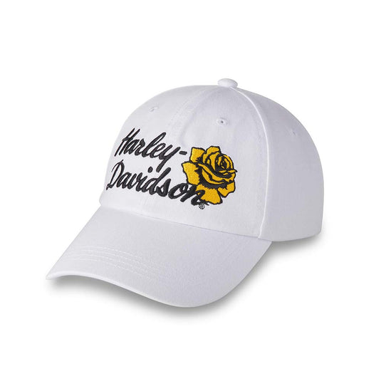 The Harley-Davidson Rose Racer Adjustable Baseball Cap - Bright White