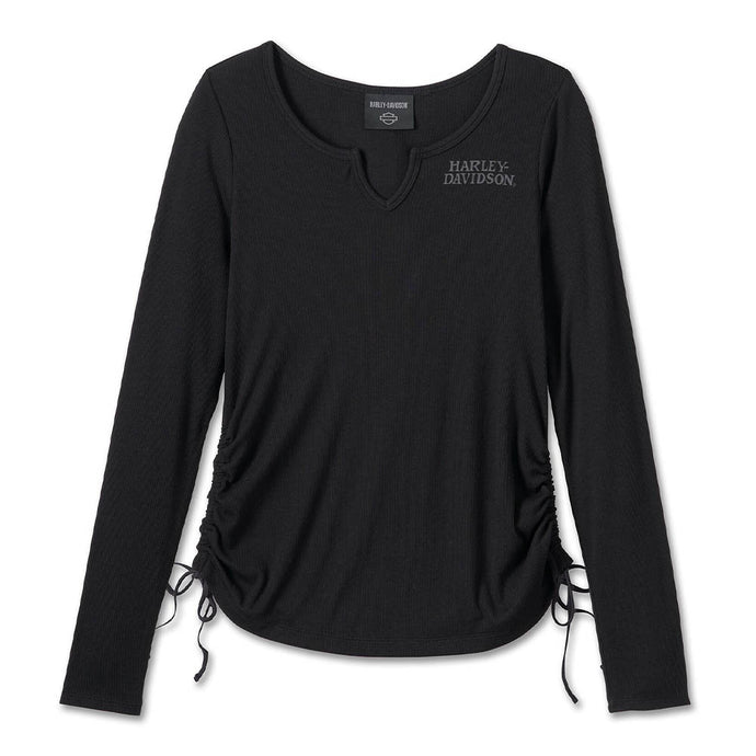 Women's Willie G Skull Tie Notch Neck Knit Top