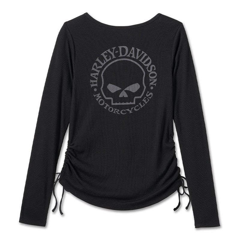 Load image into Gallery viewer, Women&#39;s Willie G Skull Tie Notch Neck Knit Top
