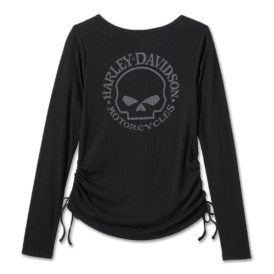 Women's Willie G Skull Tie Notch Neck Knit Top