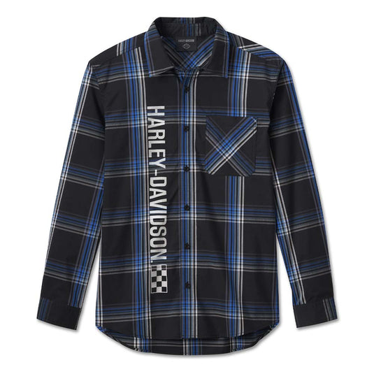 Men's The Bagger Long Sleeve Shirt - Black Plaid