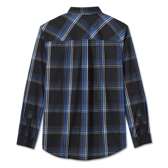 Men's The Bagger Long Sleeve Shirt - Black Plaid