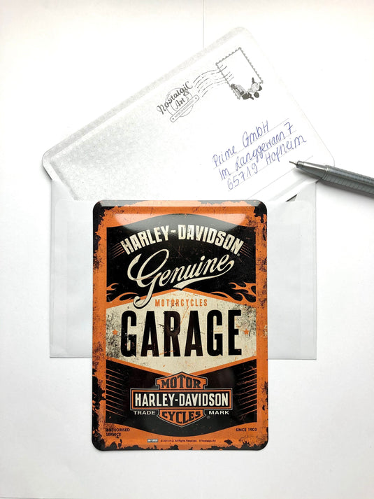 H-D Postcard Genuine Garage 10x14