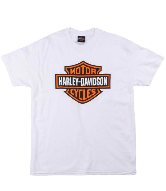 Men's White Bar and Shield Dealer Tee