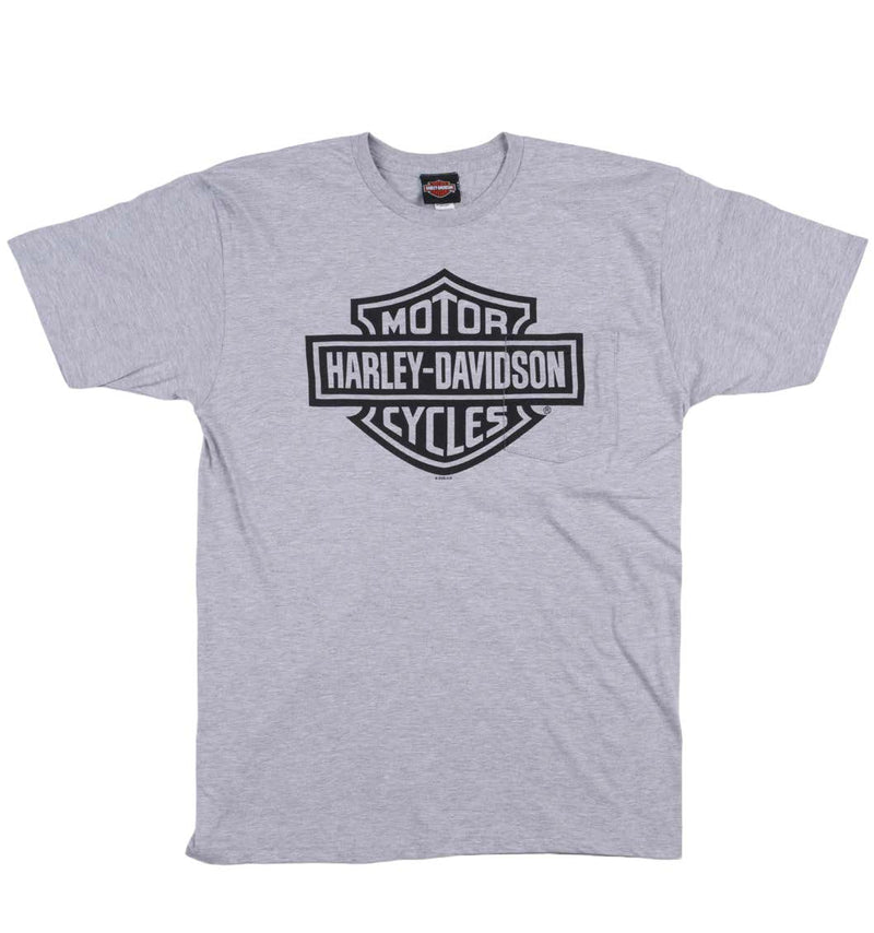 Load image into Gallery viewer, Men&#39;s Bar &amp; Shield Pocket Grey Dealer Tee
