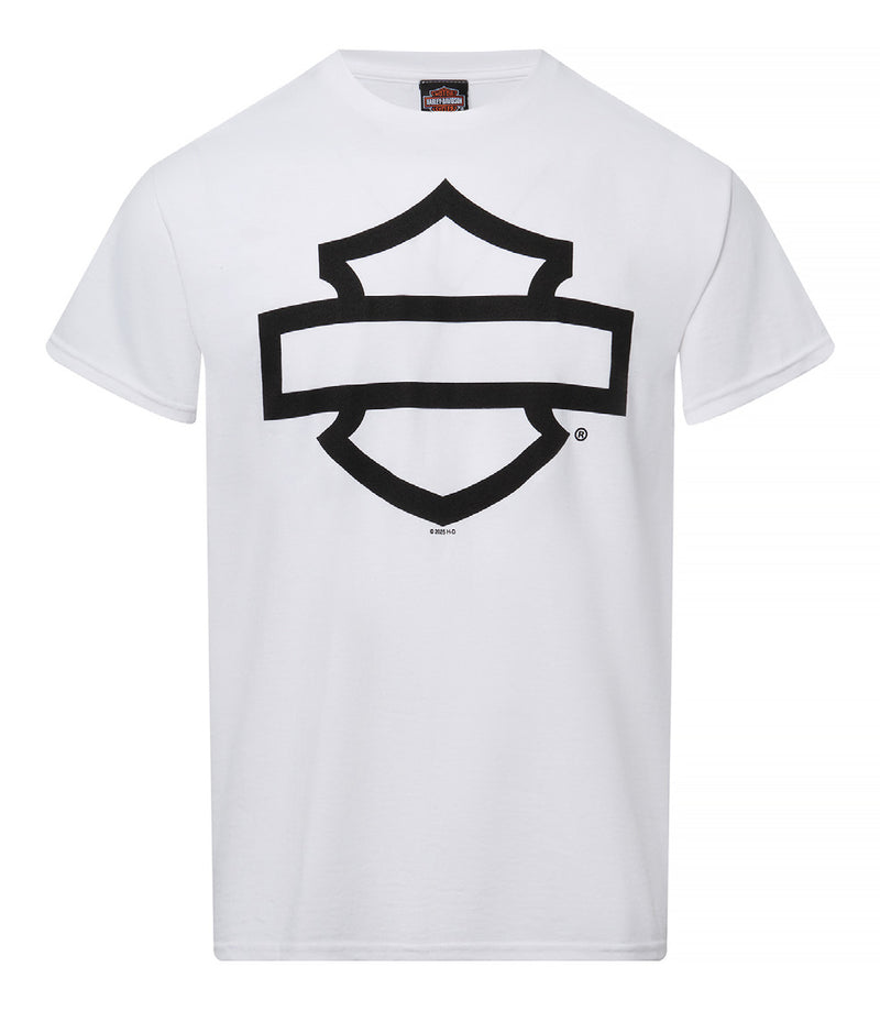 Load image into Gallery viewer, Men&#39;s White Open Bar &amp; Shield Dealer Tee
