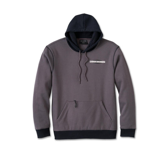 Men's Kickstart Pullover Hoodie - Colorblock - Harley Black & Blackened Pearl