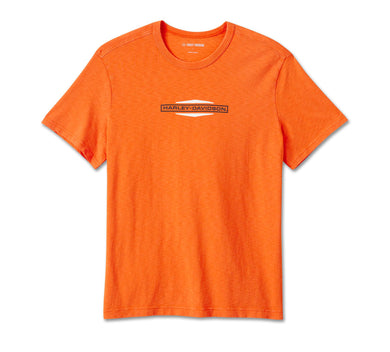 Men's Stacked Bar & Shield Slub Tee - Harley Orange