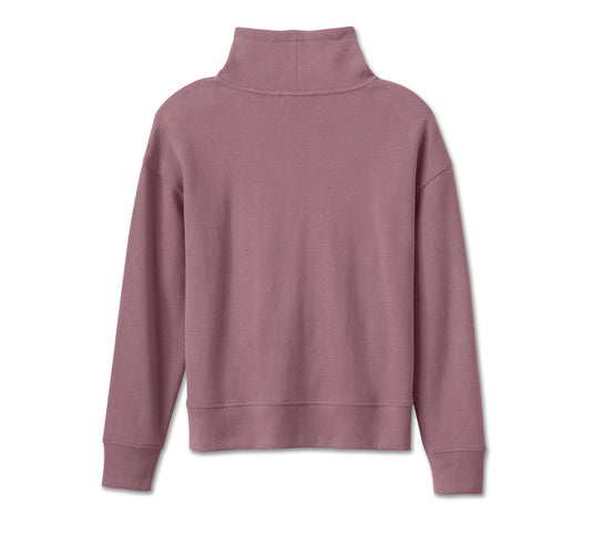 Women's Bar & Shield Funnel Neck Pullover - Wistful Mauve