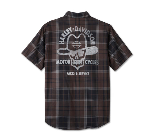 Cowboy Rider Short Sleeve Plaid Shirt