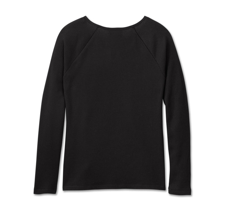 Load image into Gallery viewer, Women&#39;s Harley-Davidson Old English Thermal Top - Harley Black
