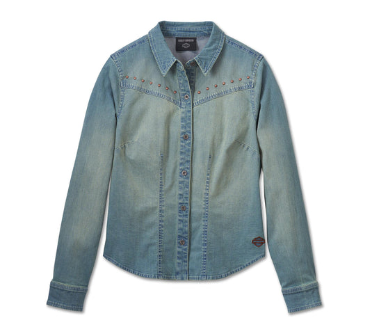 Women's H-D Studded Denim Shirt