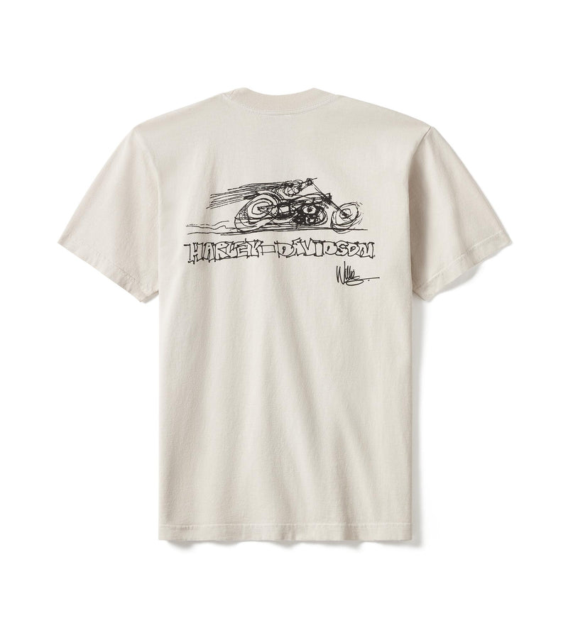 Load image into Gallery viewer, In the Wind Rider Sketch Art Short Sleeve Tee - Parchment
