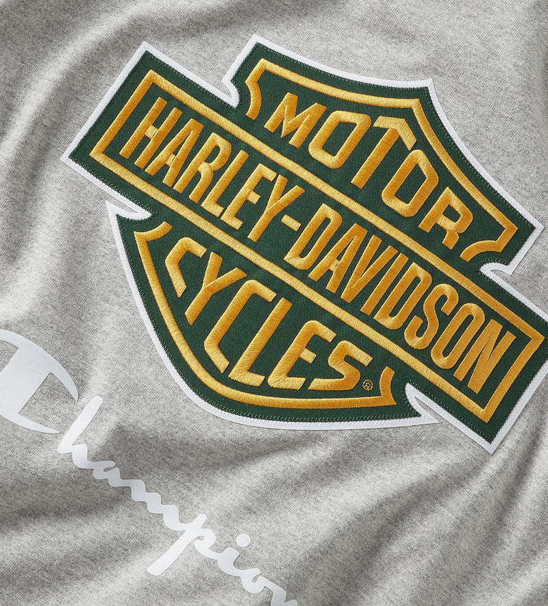 Load image into Gallery viewer, Champion x Harley-Davidson Fanatic Tee - Grey Heather &amp; Dark Green
