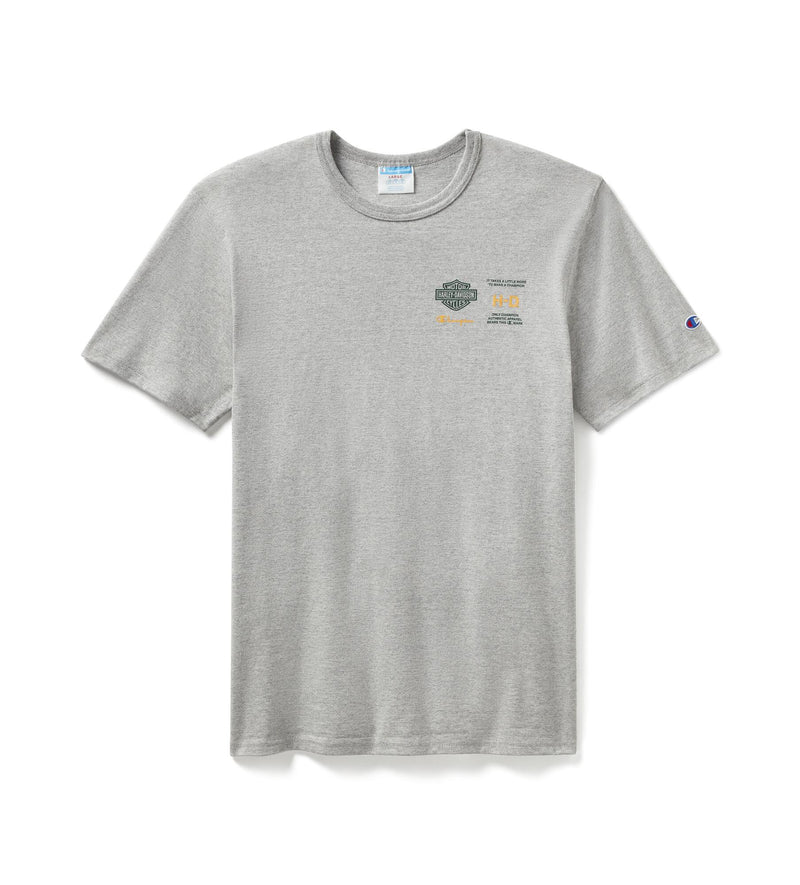 Load image into Gallery viewer, Champion x Harley-Davidson Fanatic Tee - Grey Heather &amp; Dark Green
