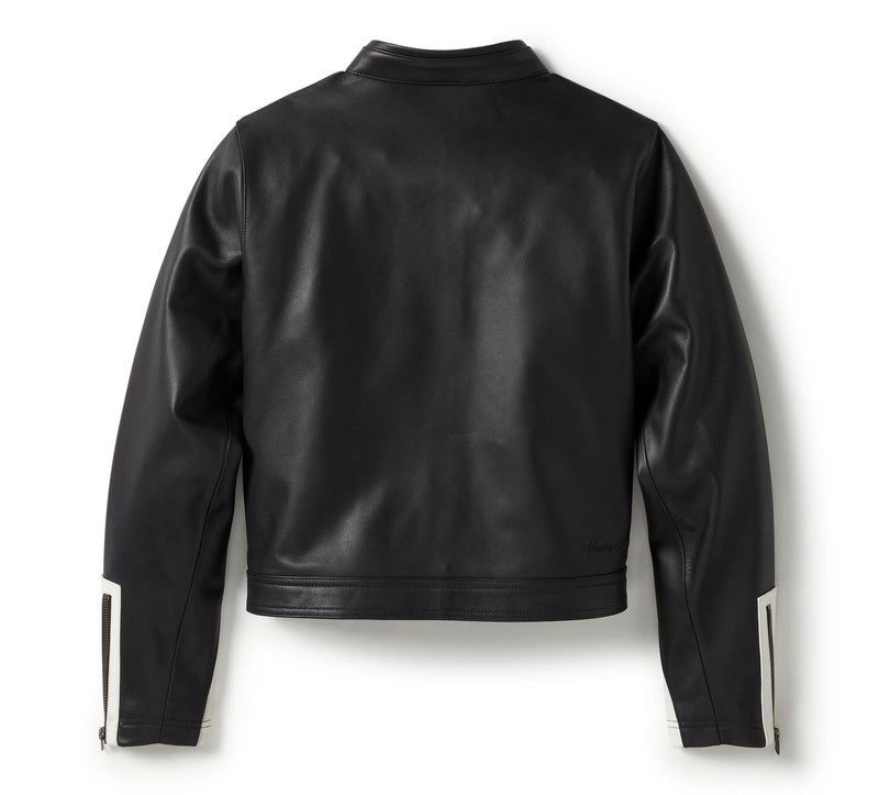 Load image into Gallery viewer, Women&#39;s Harley Davison Essential Moto Blocked Leather Jacket
