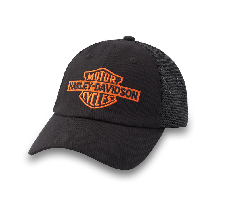 Load image into Gallery viewer, H-D Oil Can Bar &amp; Shield Stretch-Fit Cap - Harley Black
