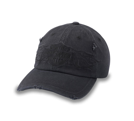 Flying Lap Distressed Stretch-Fit Cap - Harley Black